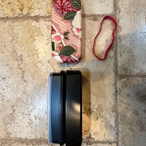 Floral Patterned Bento Box with Black Interior